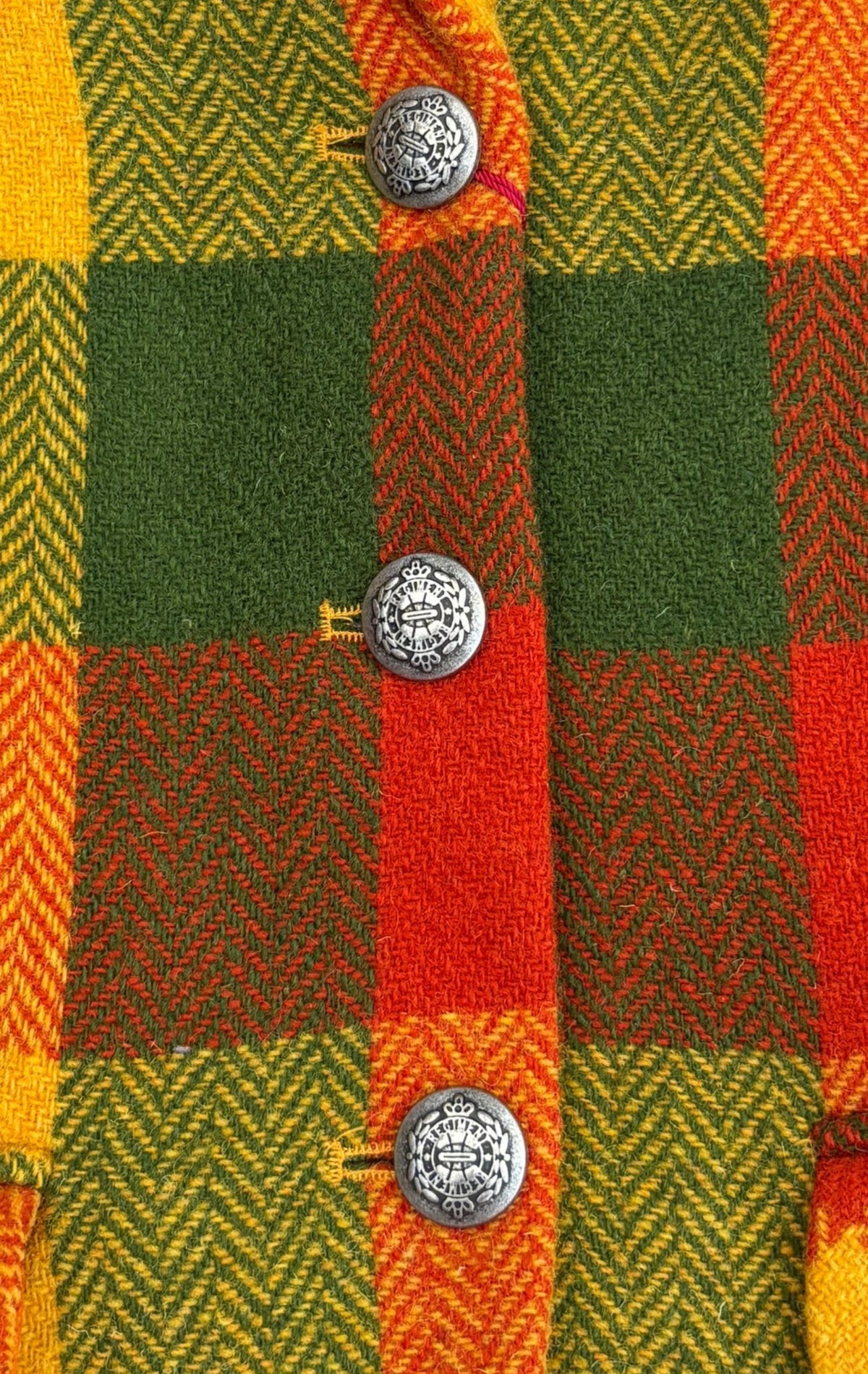 Harris Tweed Tailored Jacket in Orange, Olive & Mustard