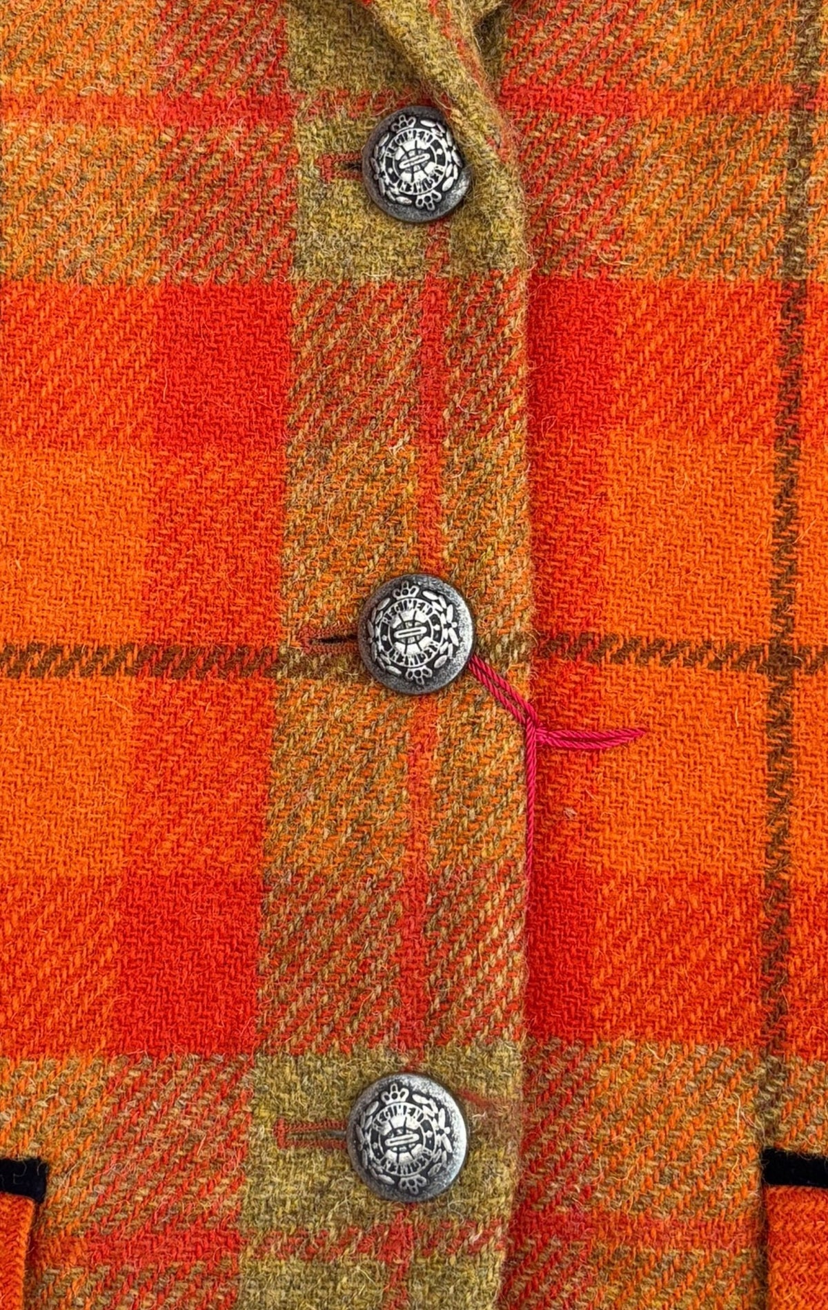 Harris Tweed Tailored Jacket in Orange Check