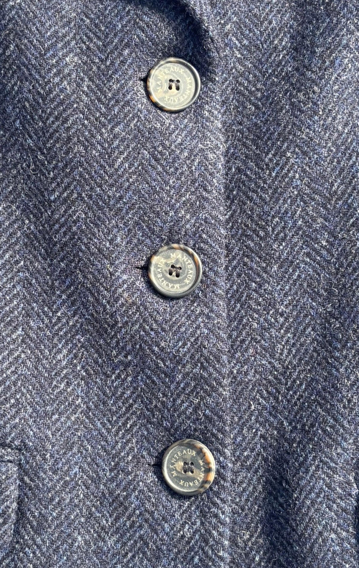 Herringbone Wool Jacket in Navy