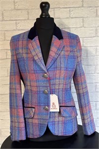 Ladies Tailored Tweed Jacket, Lavender Check