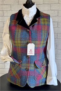 Harris Tweed Gilet, Heather Check