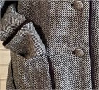 Iona Herringbone Coat, Black and Grey