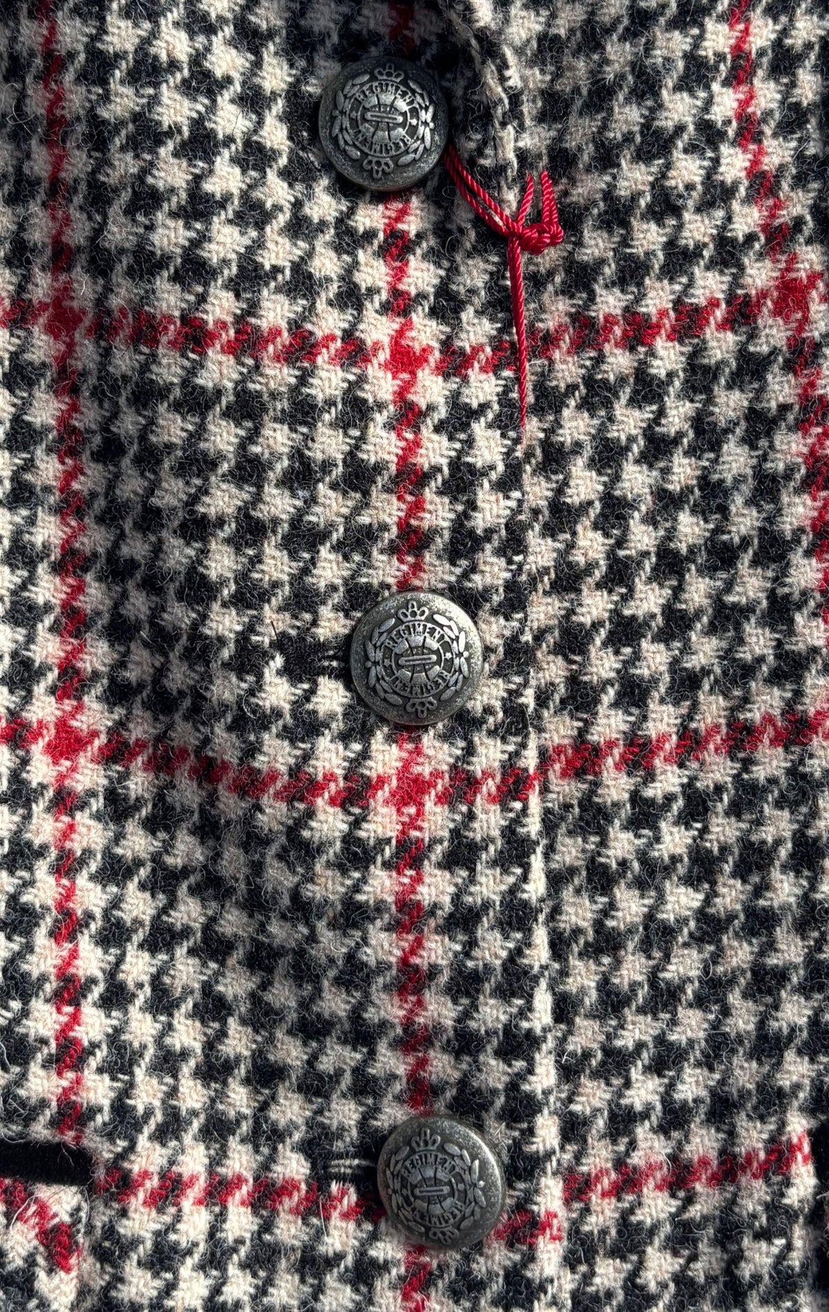 Harris Tweed Blazer in Black, White & Red