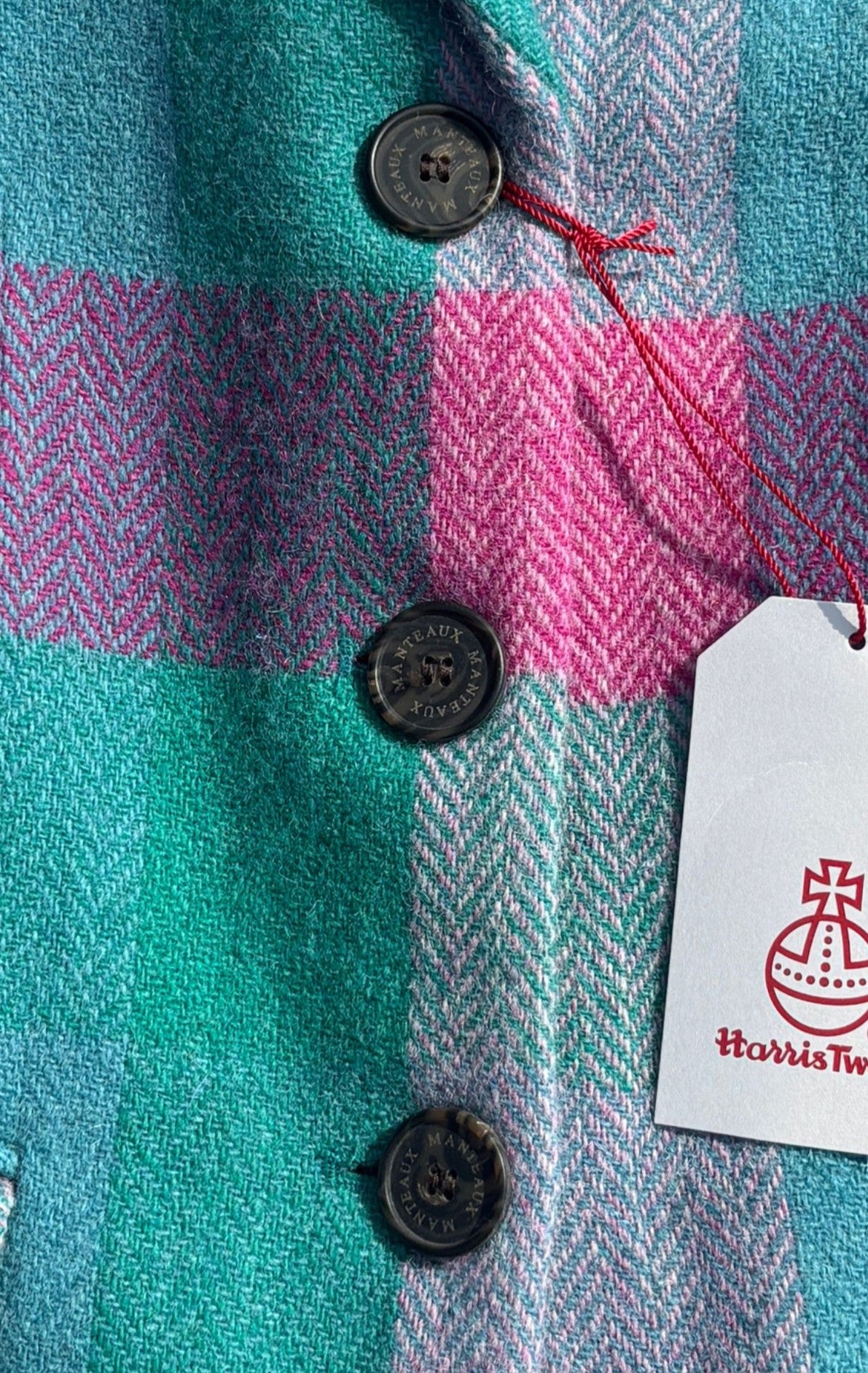 Harris Tweed Jacket in Cerise & Seagrass