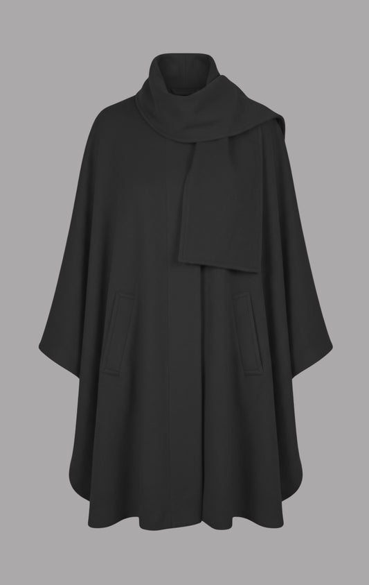 Wool & Cashmere Cape in Black