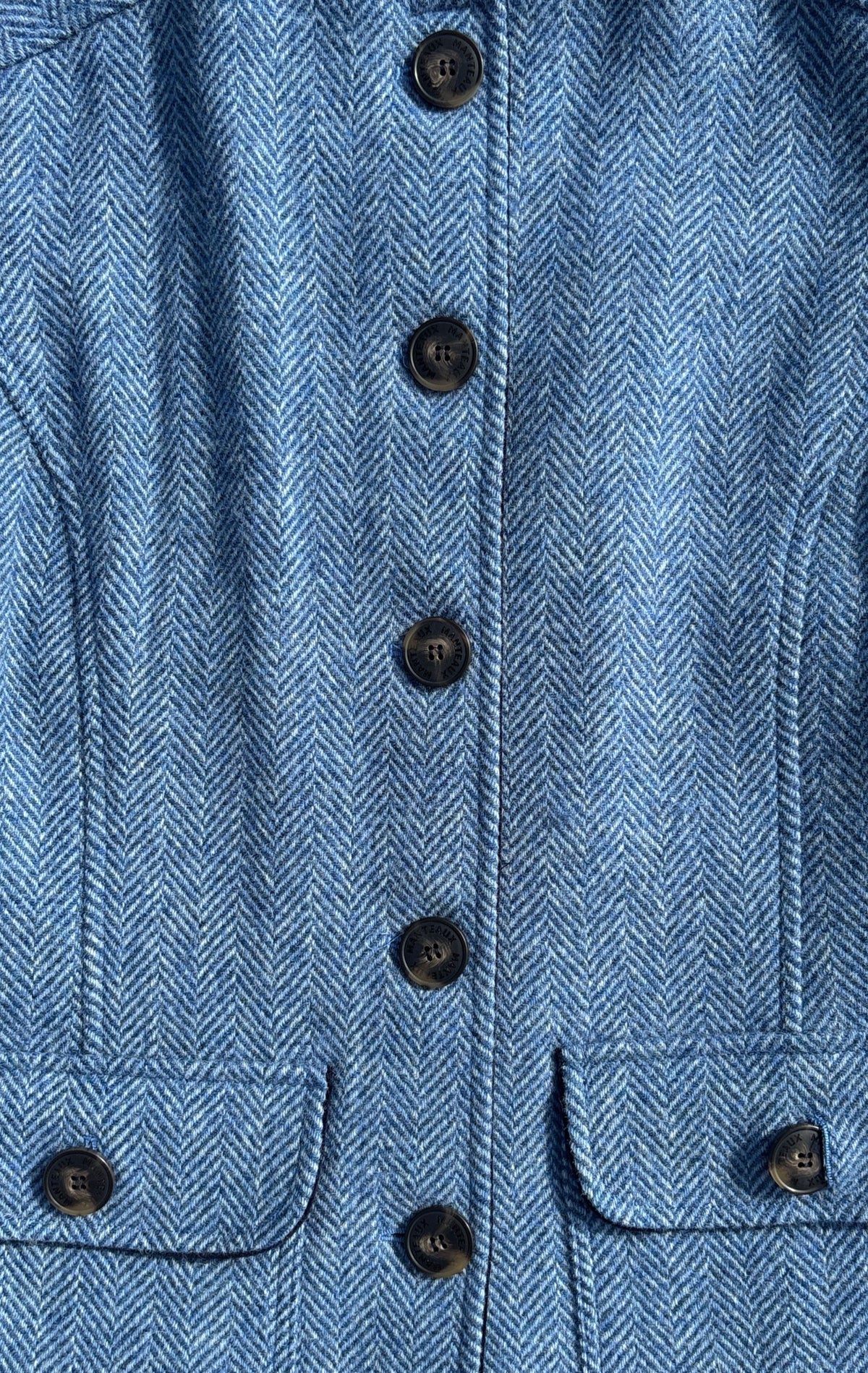 Herringbone Wool Gilet in Sky Blue