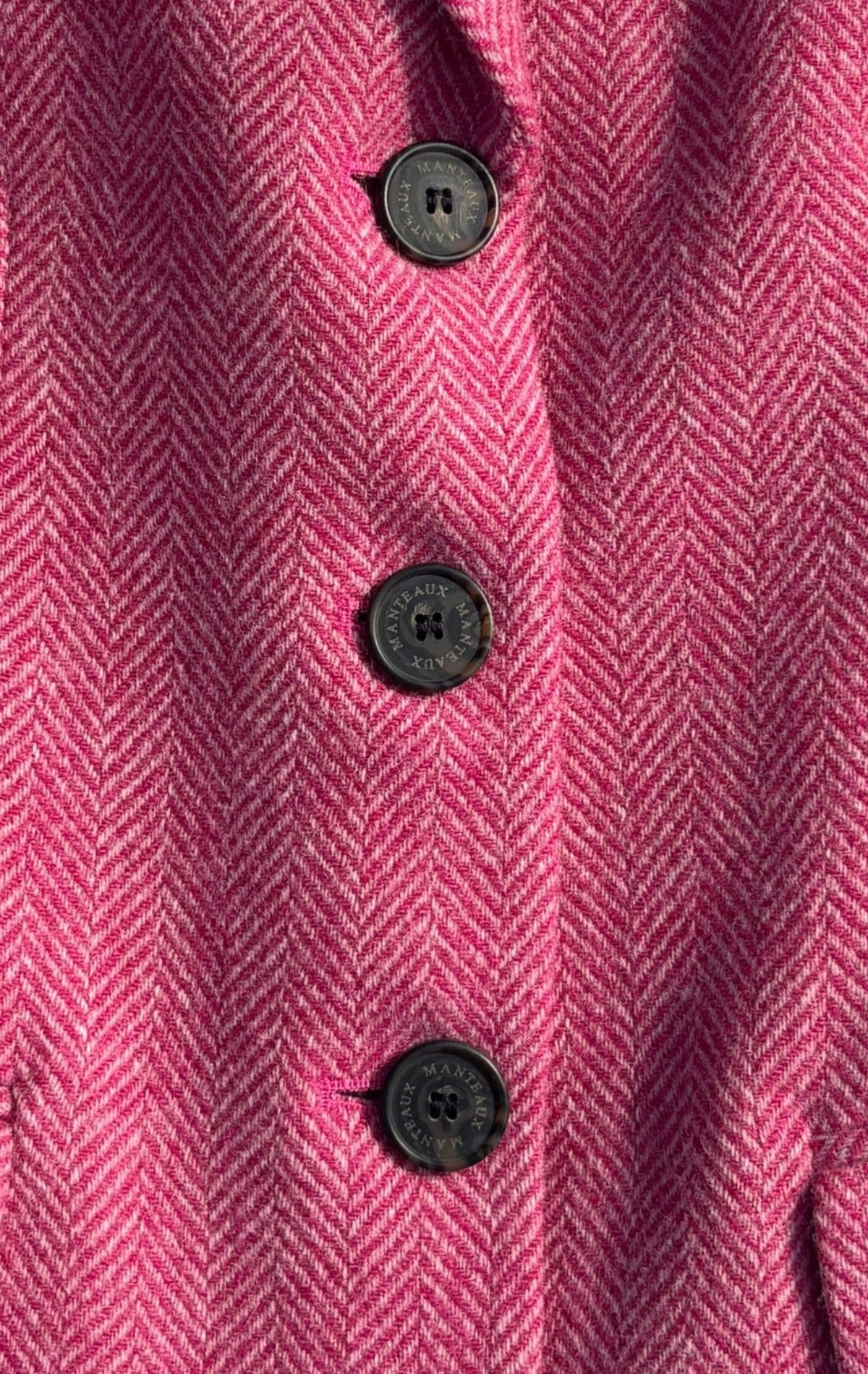 Herringbone Wool Jacket in Hot Pink