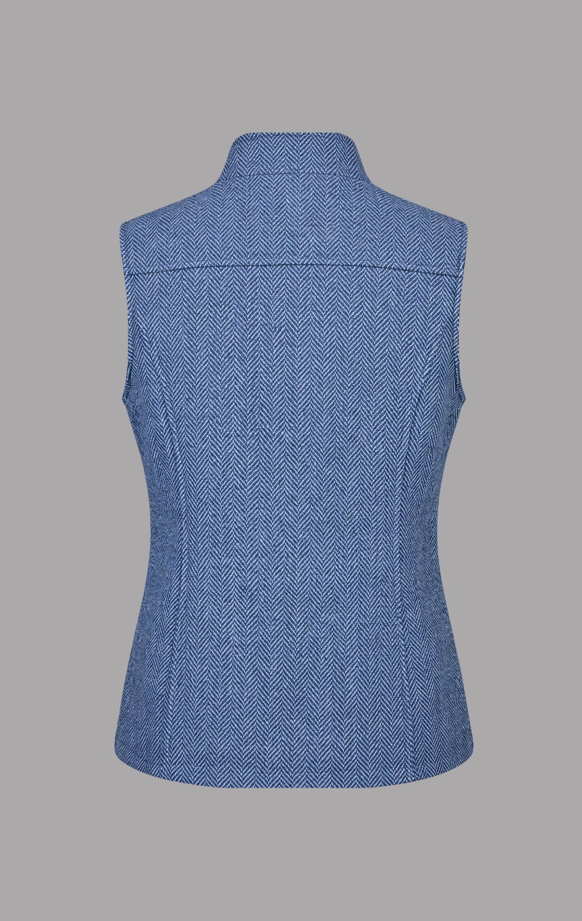 Herringbone Wool Gilet in Sky Blue