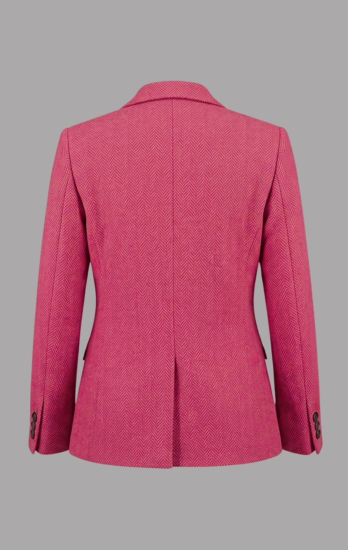 Herringbone Wool Jacket in Hot Pink