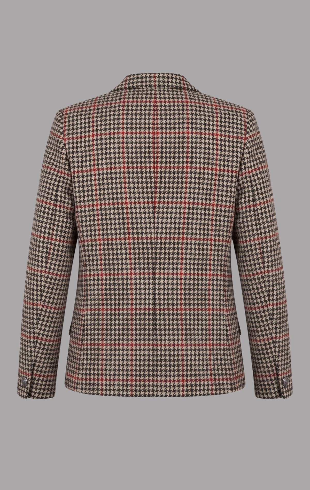 Harris Tweed Tailored Blazer in Black, White & Red